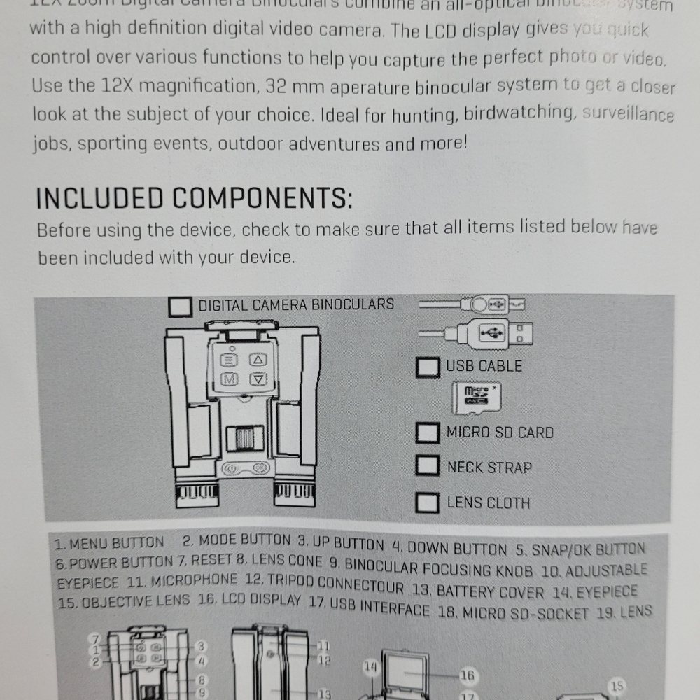 NEW, STILL IN BOX binoculars with digital camera - Picture 3 of 4